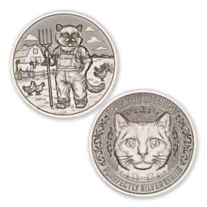 PURRFECTLY SILVER SERIES – FARMER – 1 TROY OUNCE – 39MM