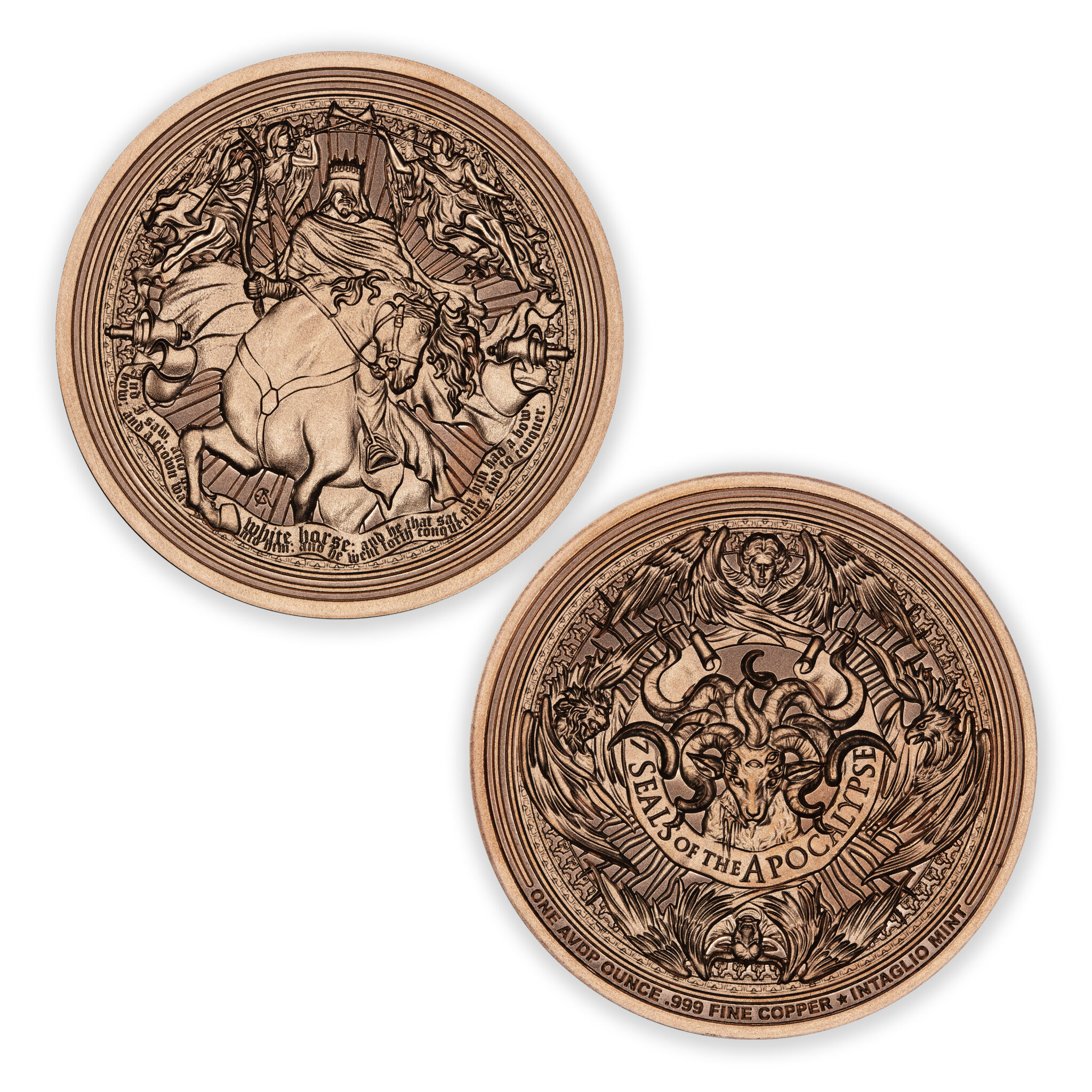 SEVEN SEALS OF THE APOCALYPSE - WHITE HORSE - 1OZ - 39MM - CU
