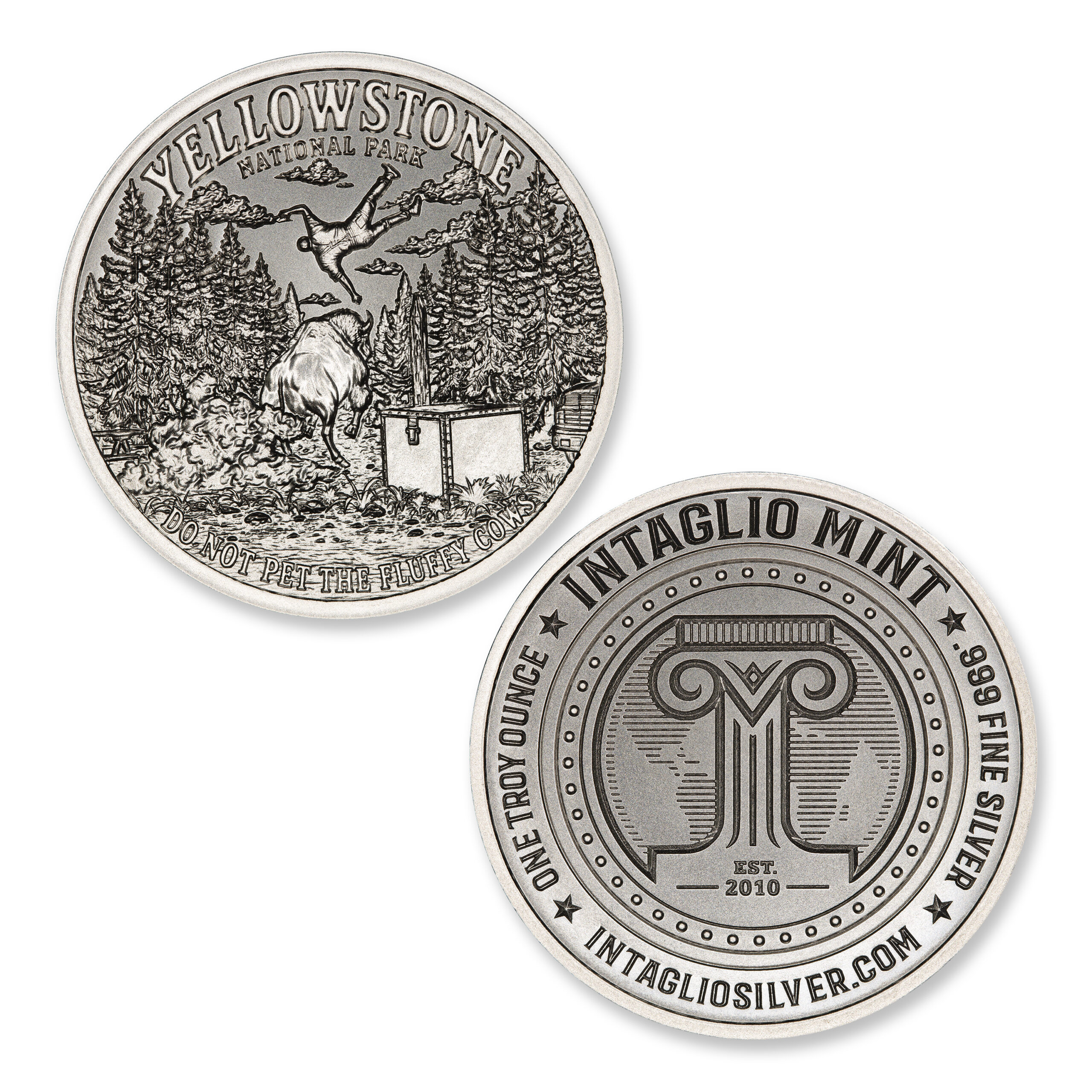 YELLOWSTONE - DON'T PET THE FLUFFY COWS – 1 TROY OUNCE – 39MM - Image 1