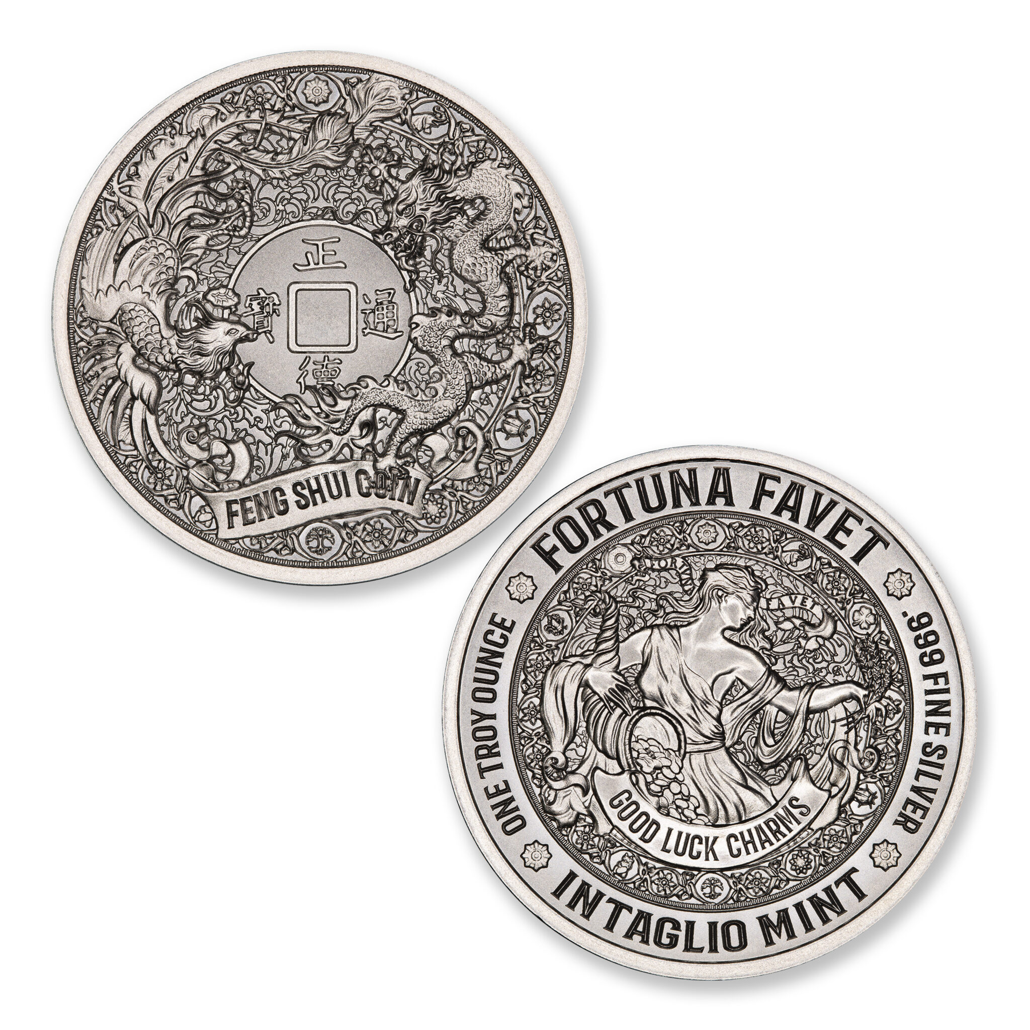 FORTUNA FAVET – GOOD LUCK CHARMS SERIES – FENG SHUI COIN – 1 TROY OUNCE – 39MM