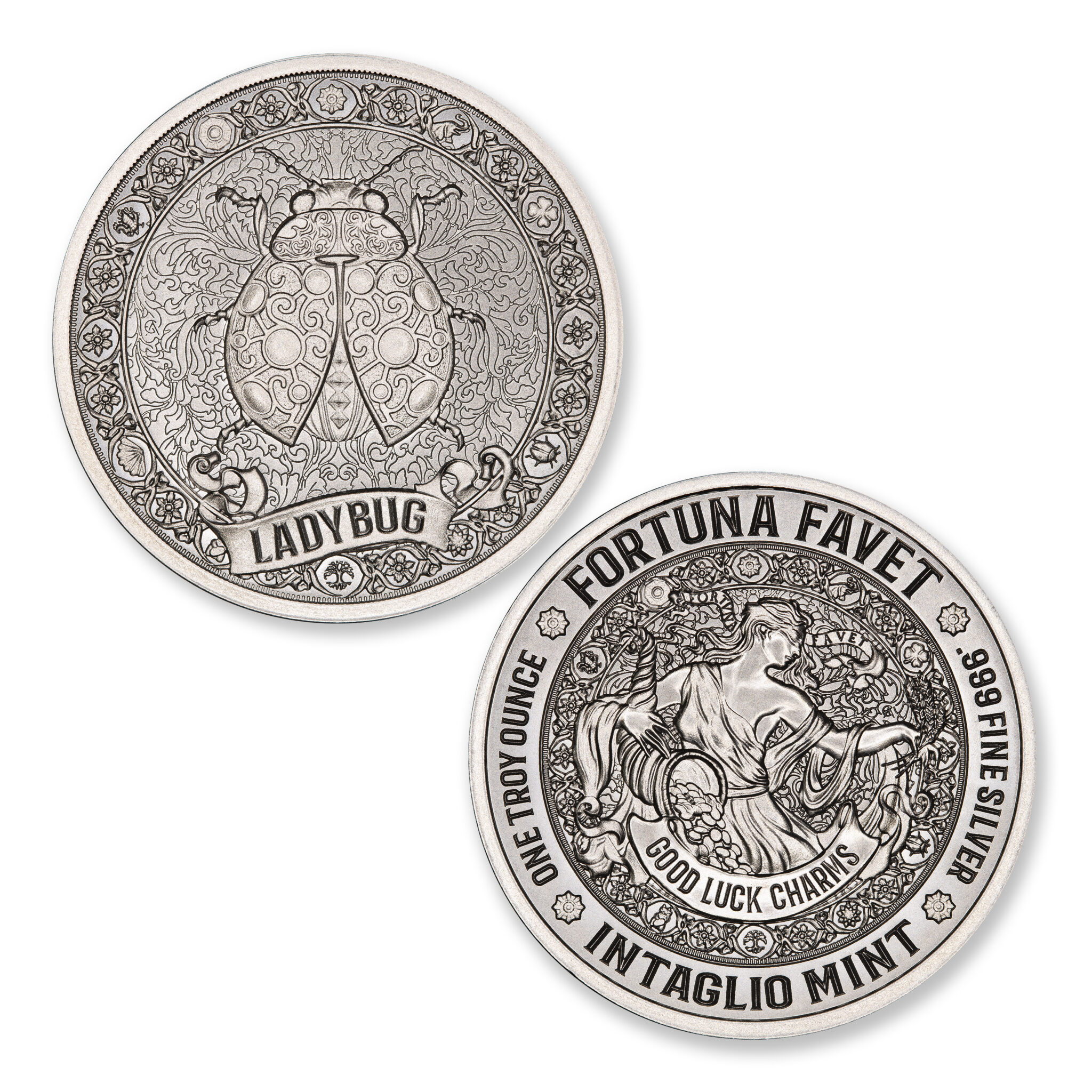 FORTUNA FAVET – GOOD LUCK CHARMS SERIES – LADY BUG – 1 TROY OUNCE – 39MM