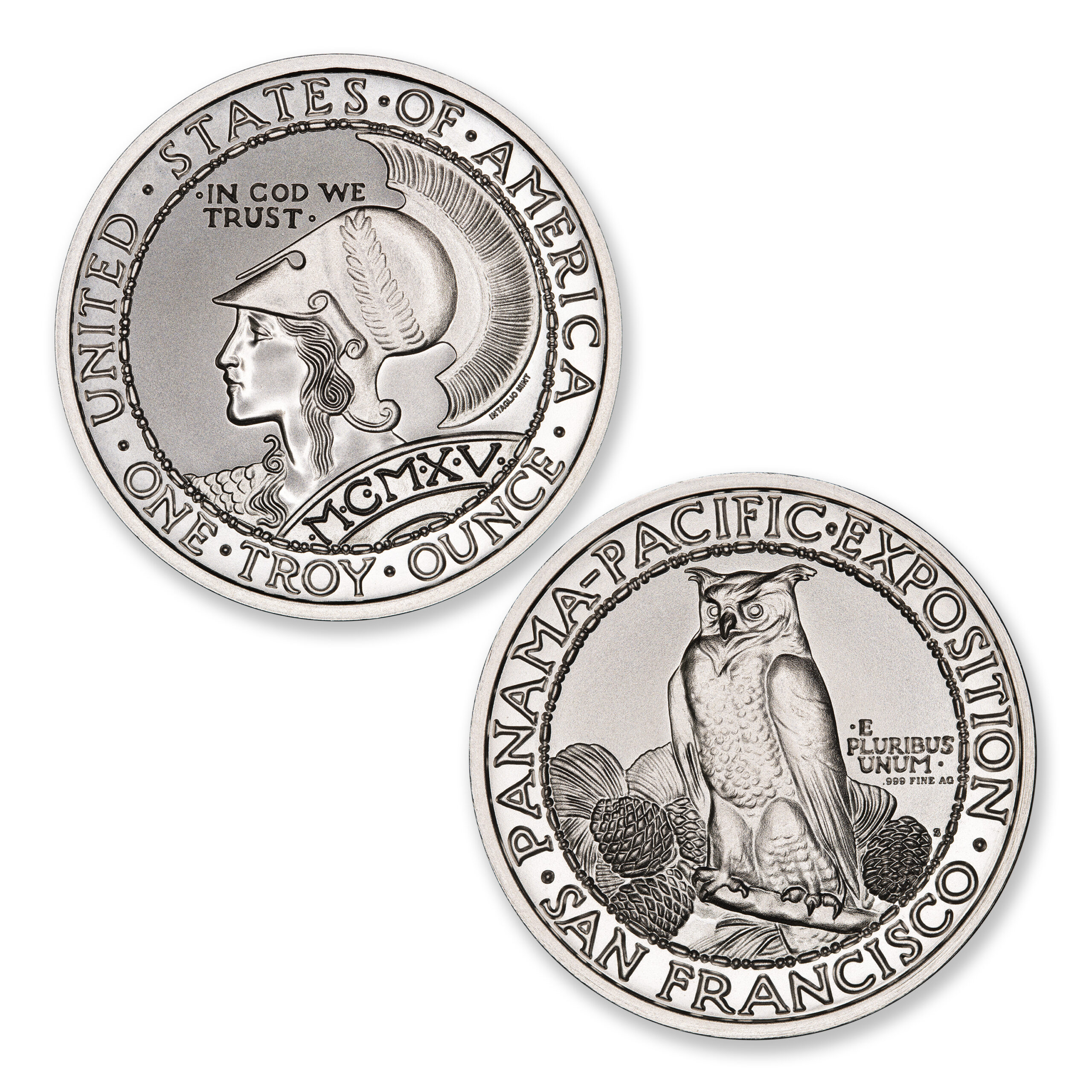 1915 PANAMA-PACIFIC $50 TRIBUTE – 1 TROY OUNCE – 39MM - Image 1