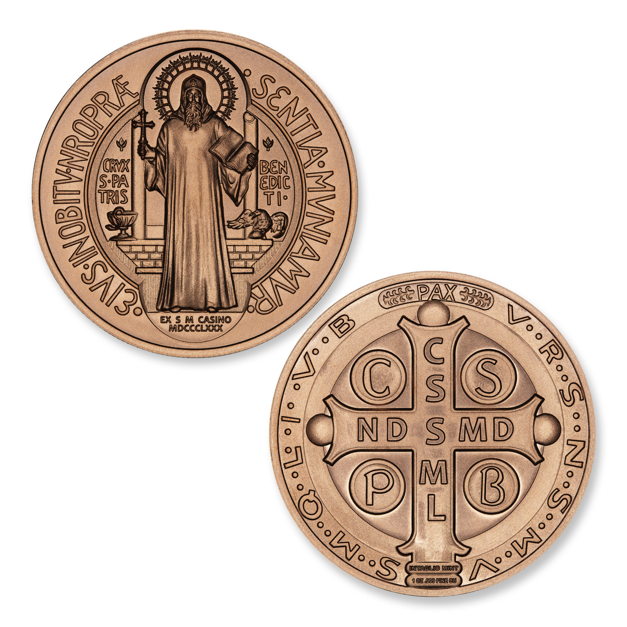 ST. BENEDICT MEDAL- 1OZ - 39MM - CU