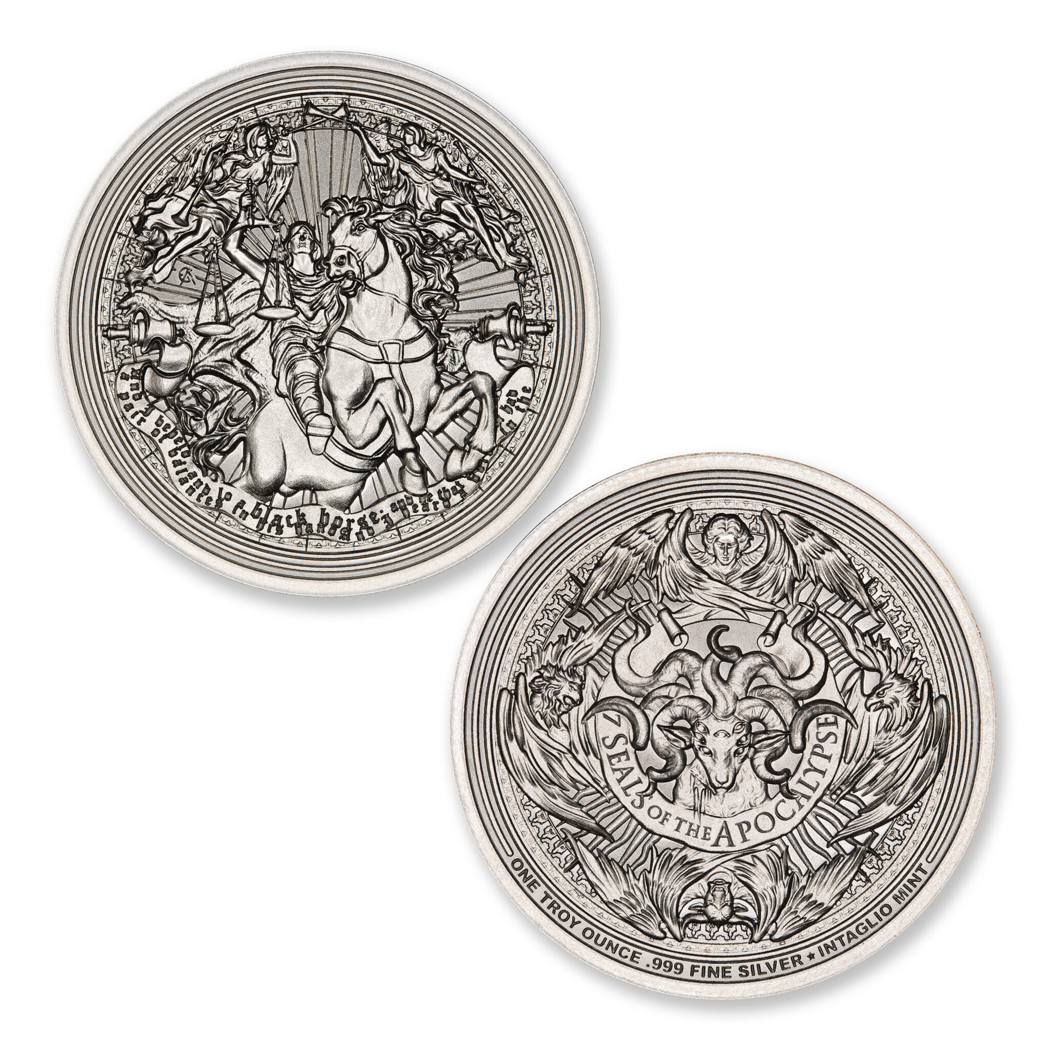 SEVEN SEALS OF THE APOCALYPSE - BLACK HORSE - 1 TROY OUNCE – 39MM