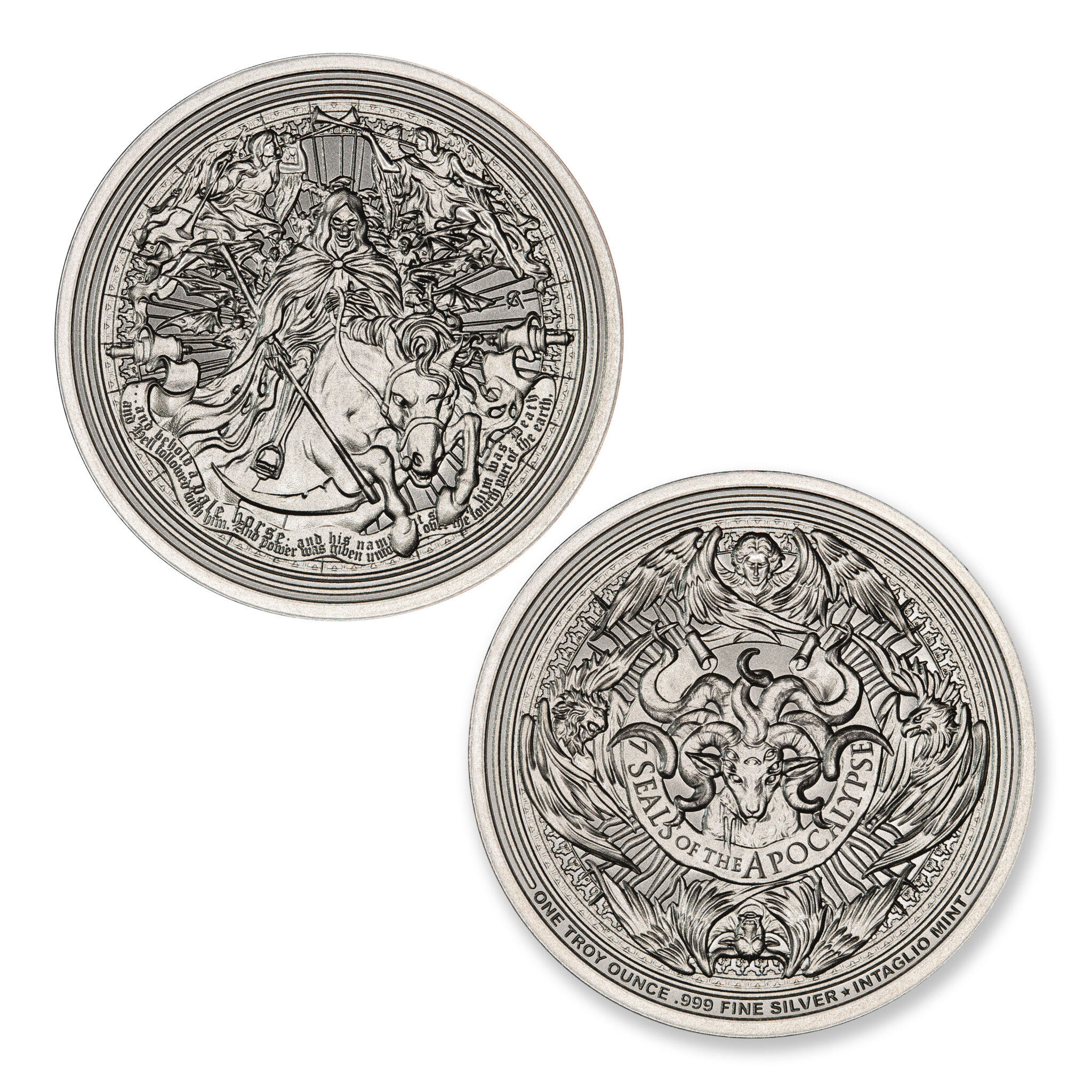 SEVEN SEALS OF THE APOCALYPSE - PALE HORSE - 1 TROY OUNCE – 39MM