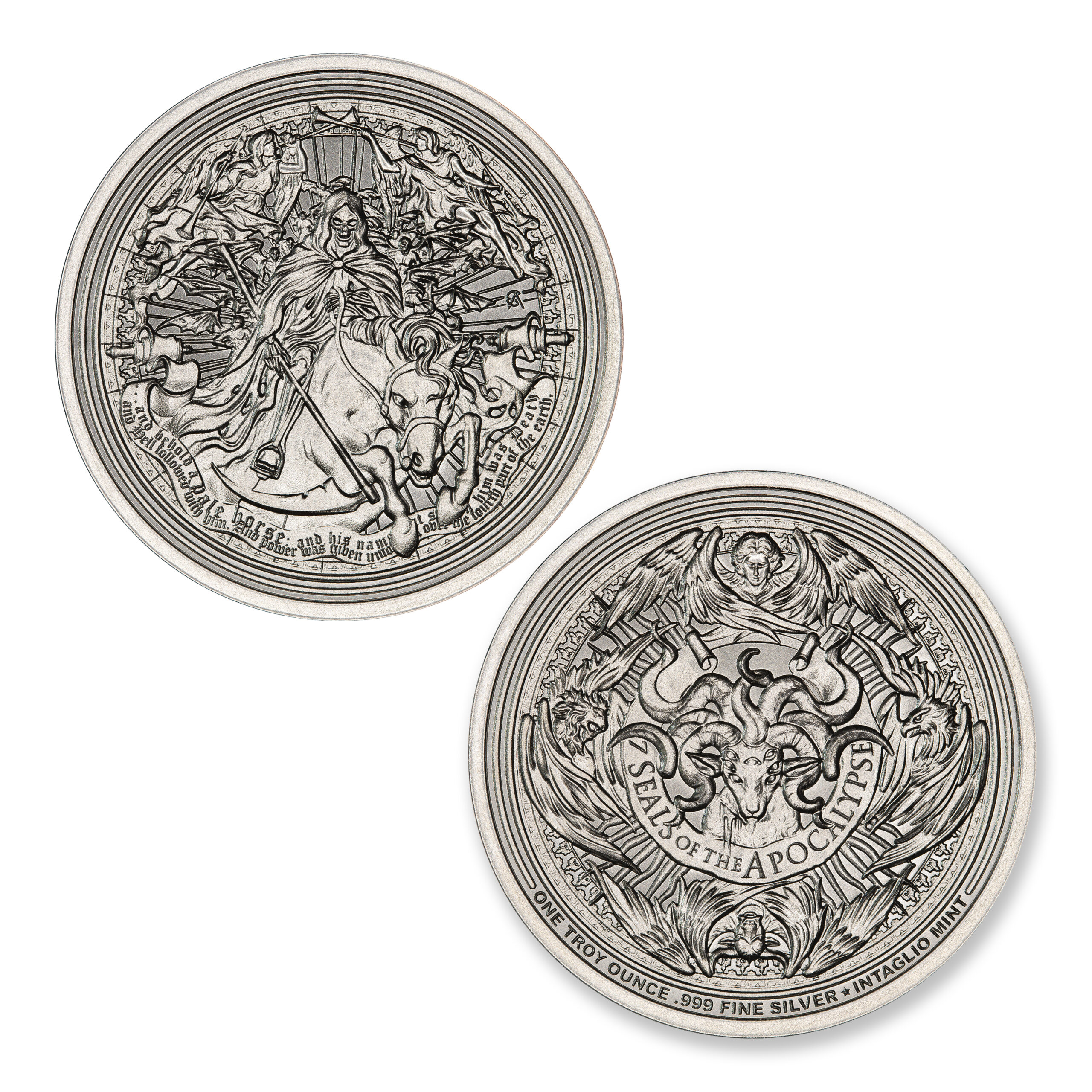 SEVEN SEALS OF THE APOCALYPSE - PALE HORSE - 1 TROY OUNCE – 39MM - Image 1