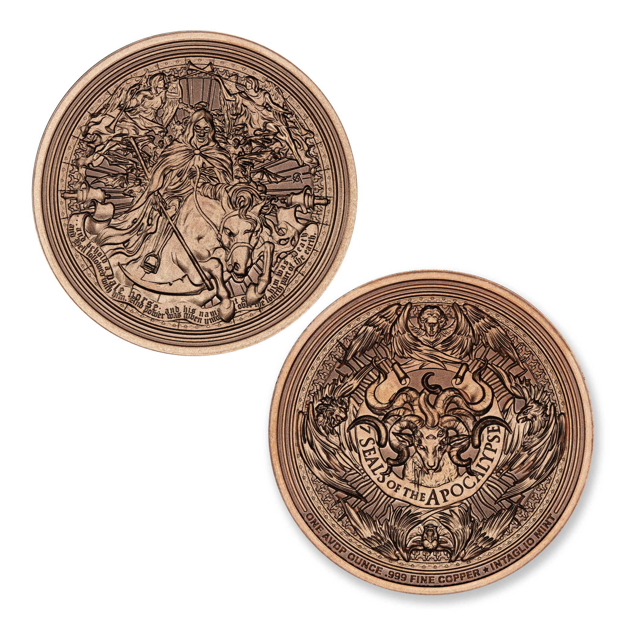 SEVEN SEALS OF THE APOCALYPSE - PALE HORSE - 1OZ - 39MM - CU