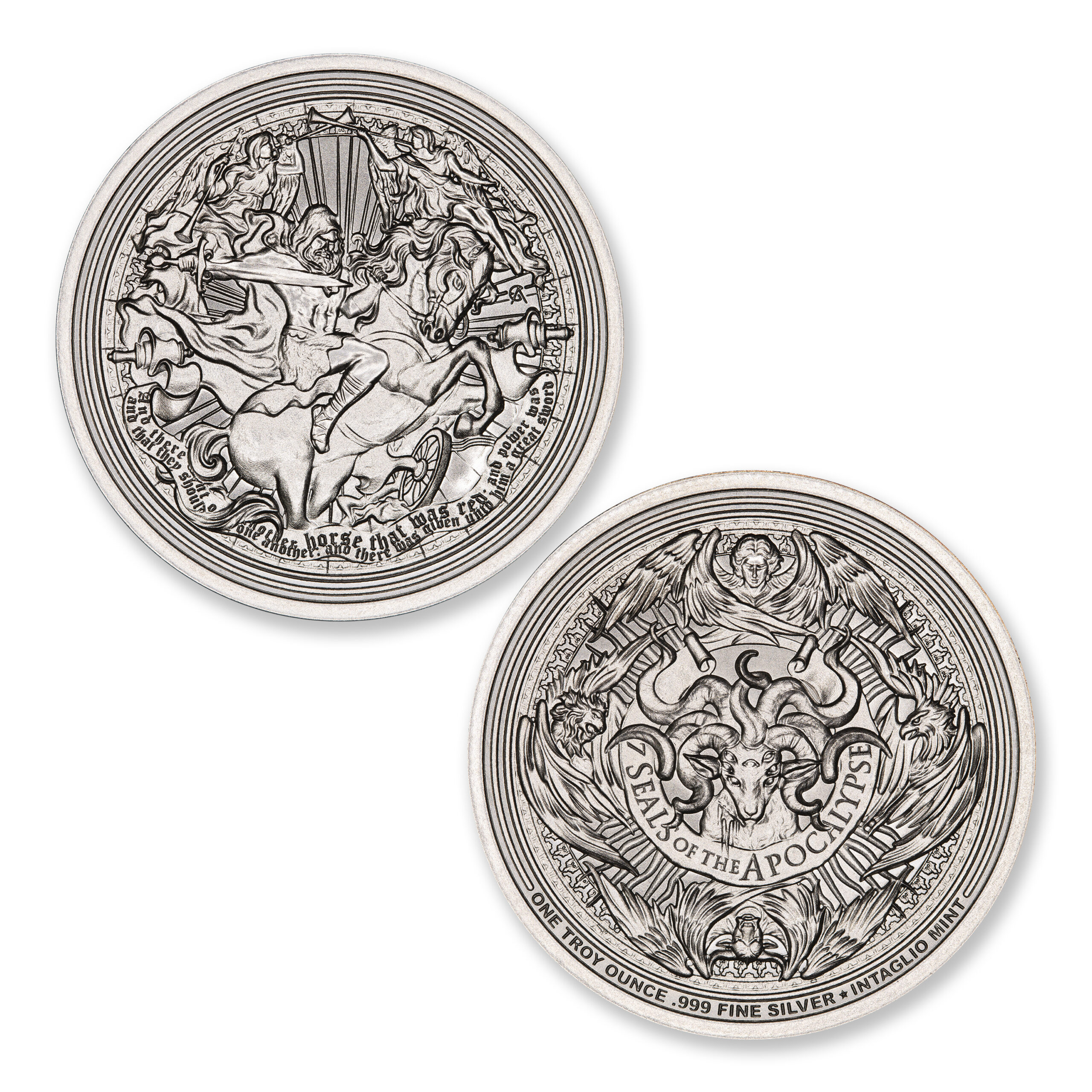 SEVEN SEALS OF THE APOCALYPSE - RED HORSE - 1 TROY OUNCE – 39MM - Image 1