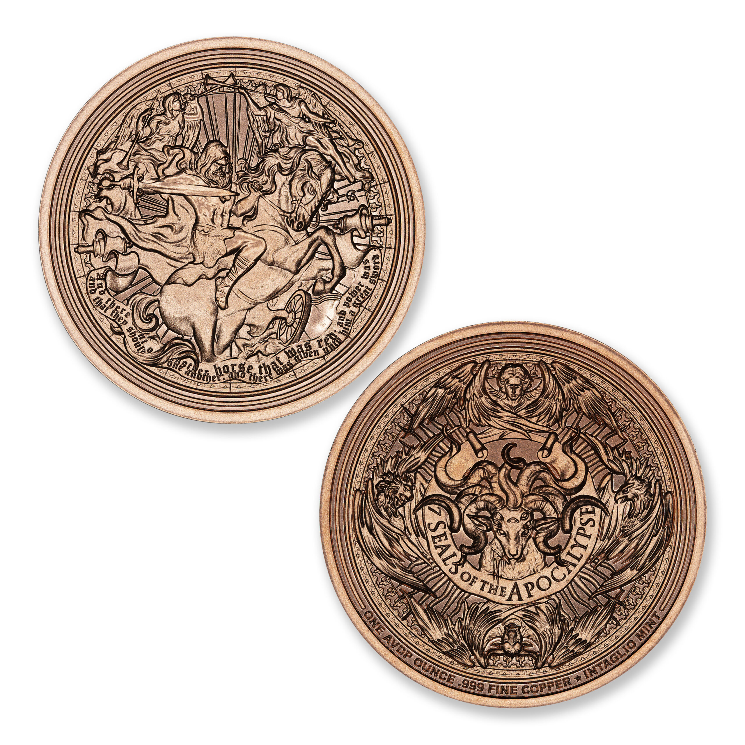 SEVEN SEALS OF THE APOCALYPSE - RED HORSE - 1OZ - 39MM - CU - Image 1