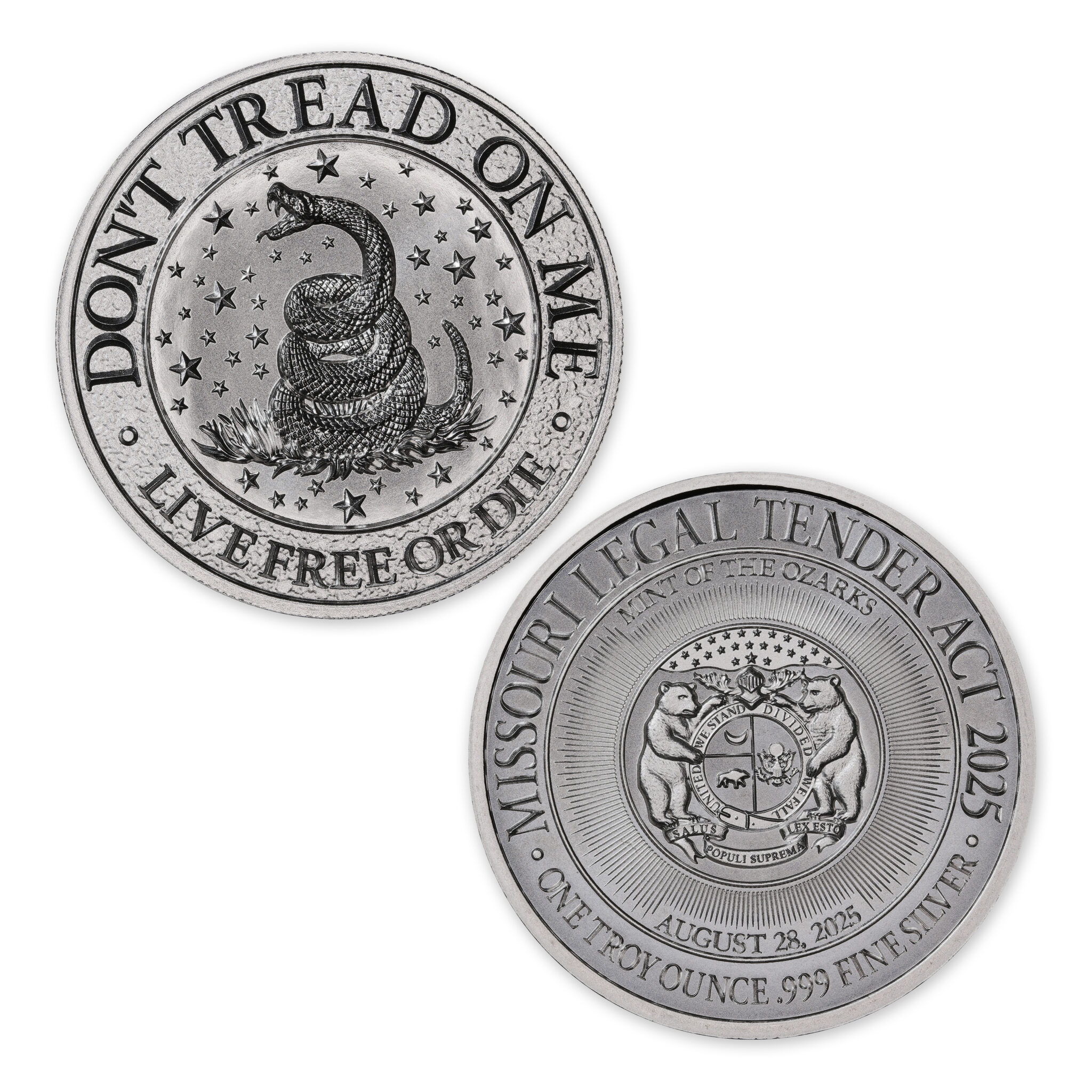 LEGAL TENDER ACT - MISSOURI - DON'T TREAD ONM ME - 1 TROY OUNCE - 39MM