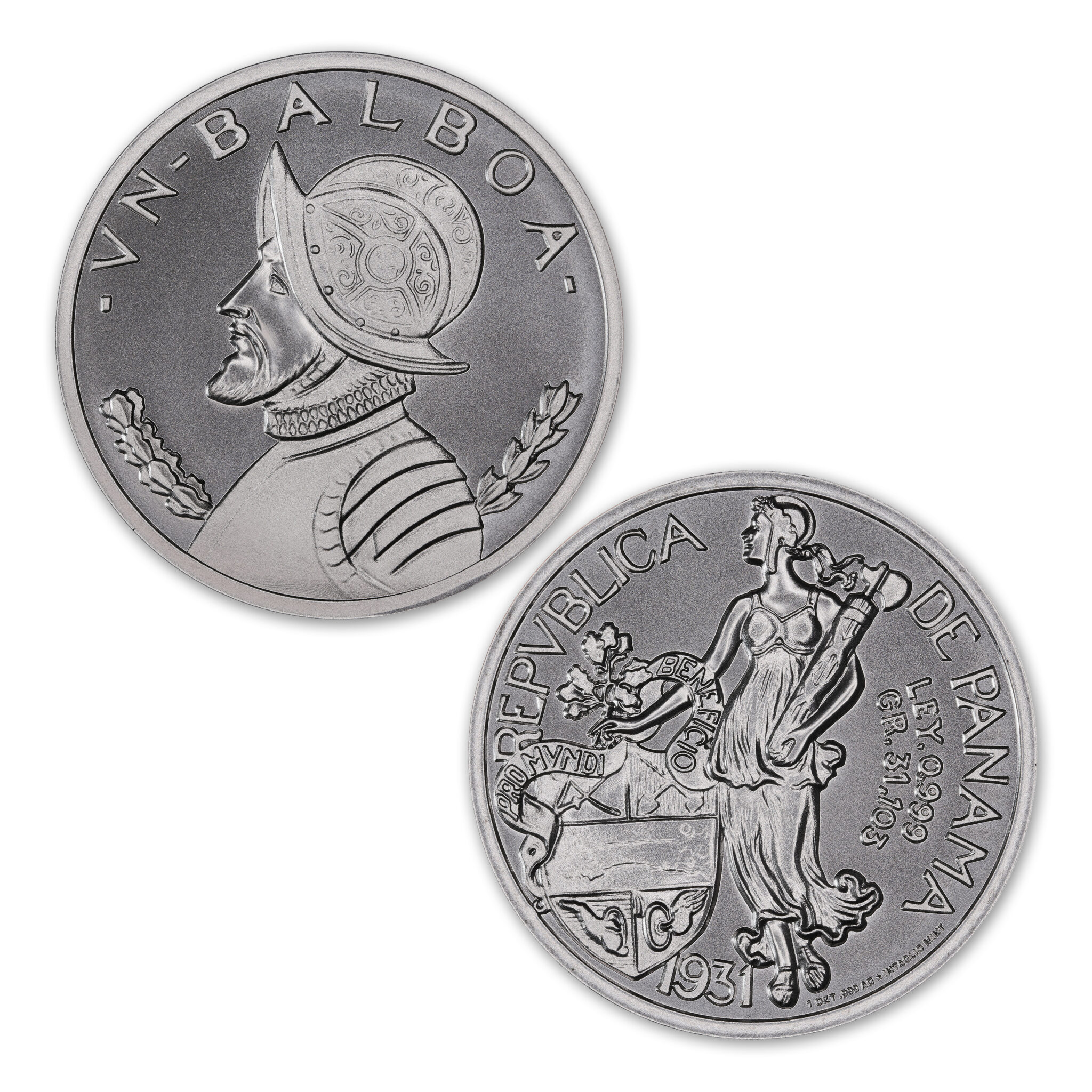 1931 PANAMA BALBOA TRIBUTE – 1 TROY OUNCE – 39MM
