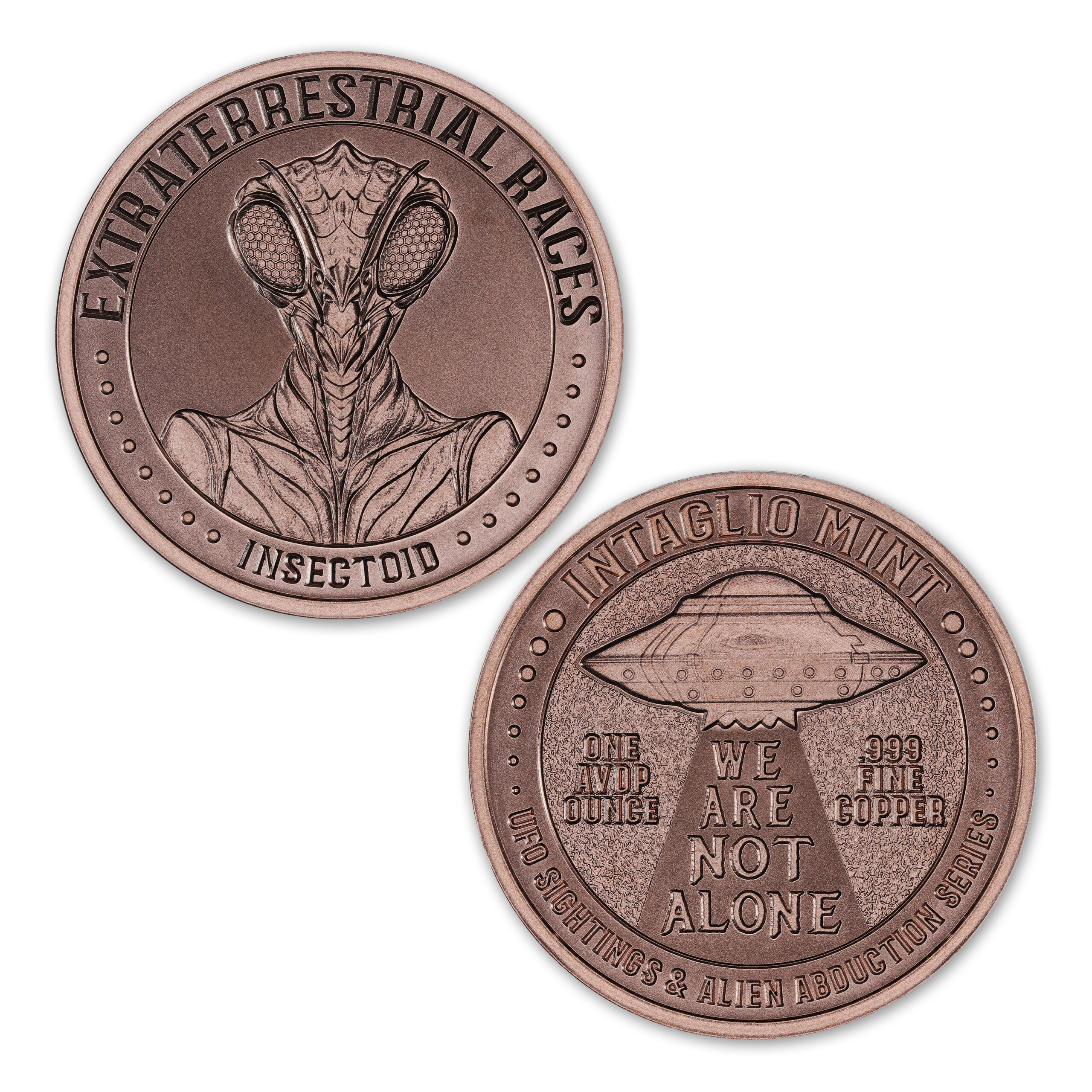 EXTRATERRESTRIAL RACES - INSECTOID - 1OZ - 39MM - CU - Image 1