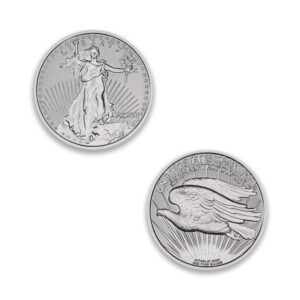 Saint-Gaudens 1/2 oz high relief silver round with Liberty obverse and flying eagle reverse