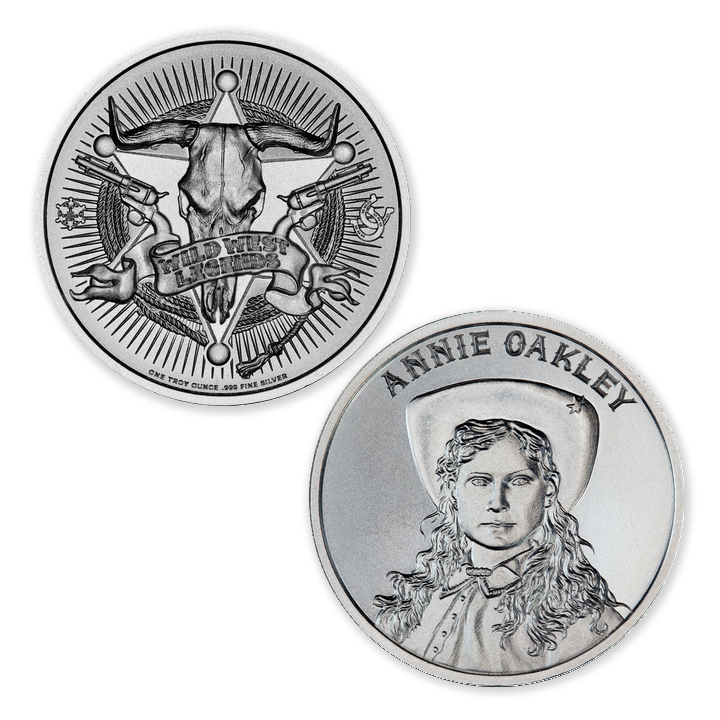 WILD WEST LEGENDS SERIES – ANNIE OAKLEY - 1 TROY OUNCE - 39MM