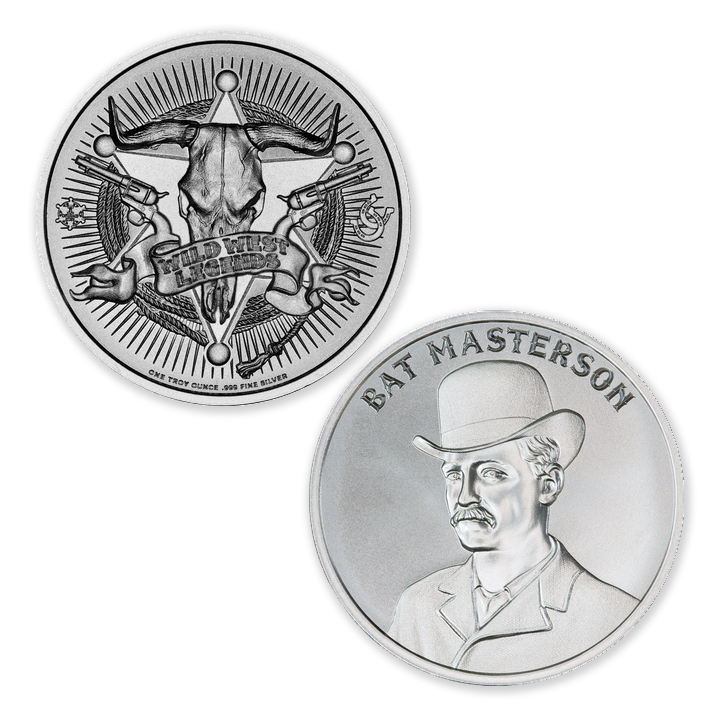 WILD WEST LEGENDS SERIES - BAT MASTERSON – 1 TROY OUNCE – 39MM