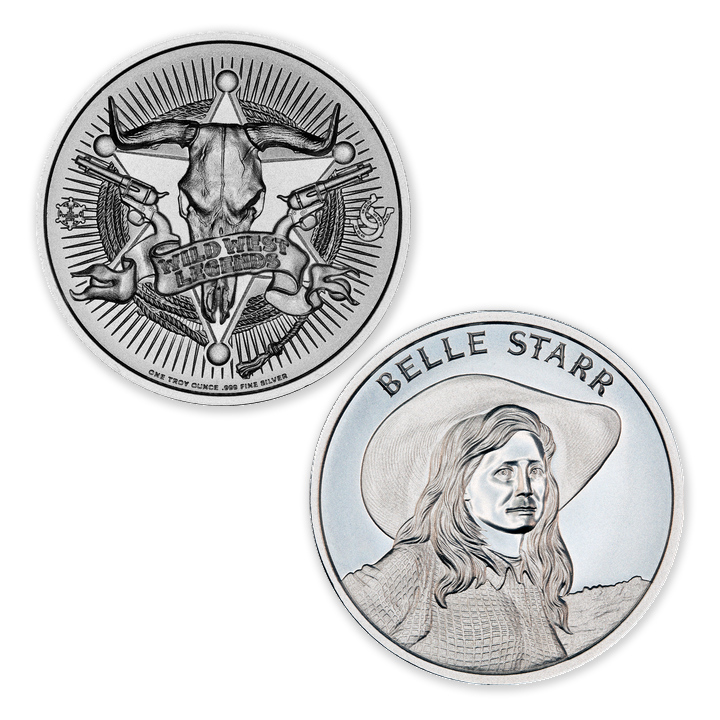WILD WEST LEGENDS SERIES - BELLE STARR – 1 TROY OUNCE – 39MM