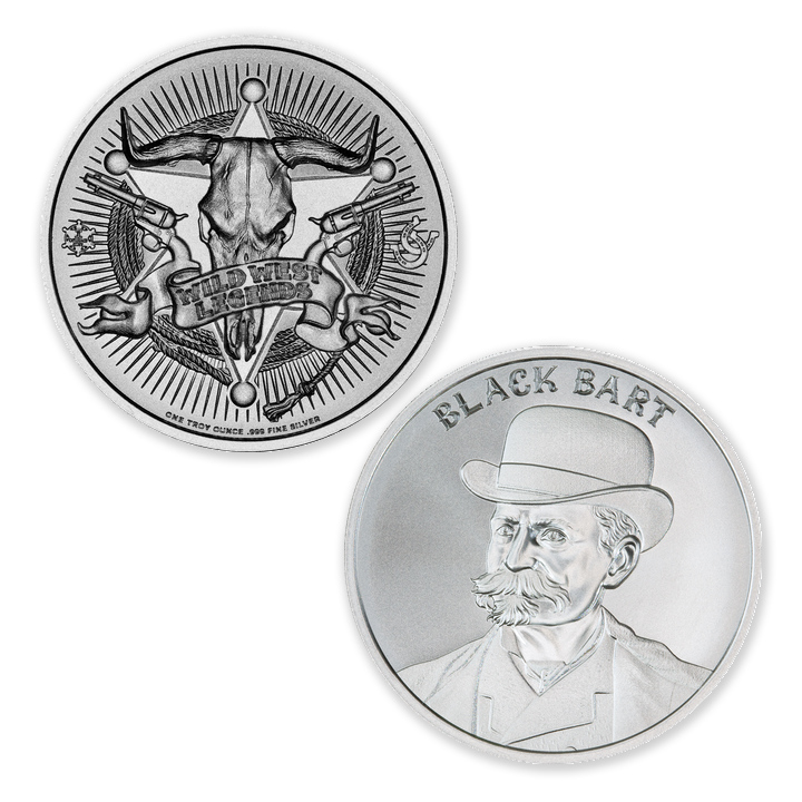 WILD WEST LEGENDS SERIES - BLACK BART – 1 TROY OUNCE – 39MM