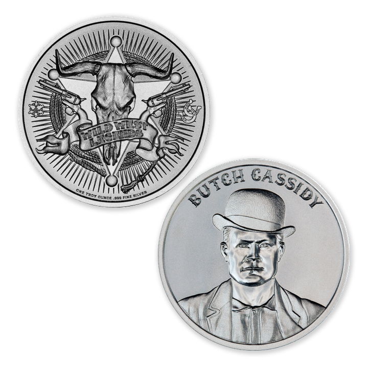 WILD WEST LEGENDS SERIES - BUTCH CASSIDY – 1 TROY OUNCE – 39MM