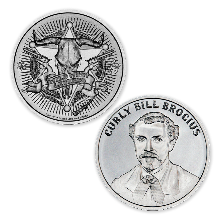 WILD WEST LEGENDS SERIES – CURLY BILL BROCIUS – 1 TROY OUNCE – 39MM