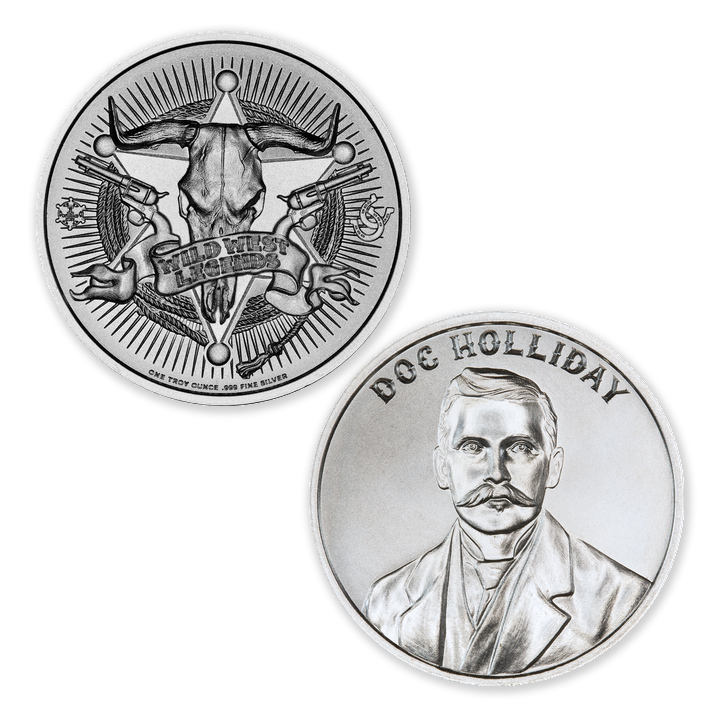 WILD WEST LEGENDS SERIES – DOC HOLLIDAY – 1 TROY OUNCE – 39MM