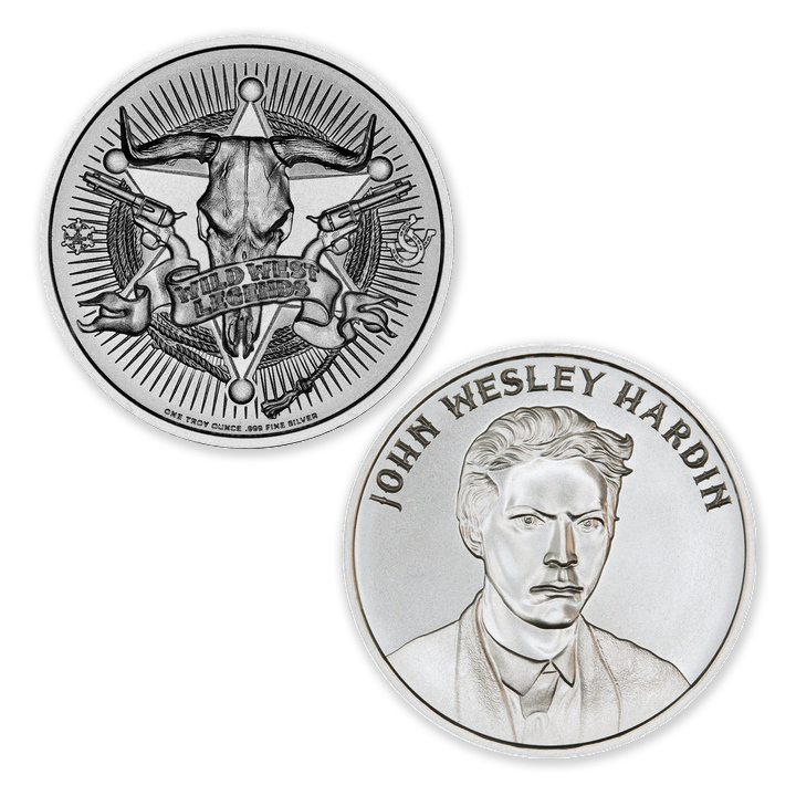 WILD WEST LEGENDS SERIES – JOHN WESLEY HARDIN – 1 TROY OUNCE – 39MM
